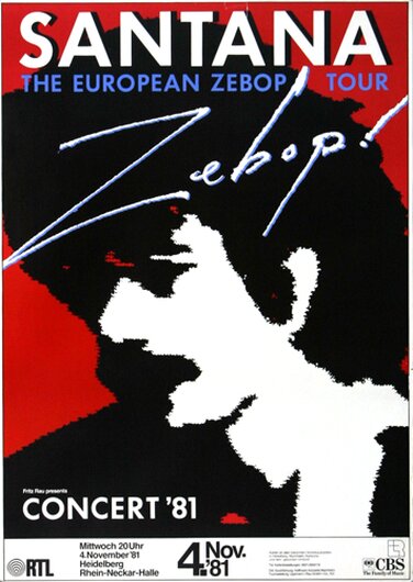 Santana - Zebop, Heidelberg 1981 - Konzertplakat