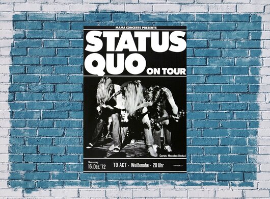 Status Quo, To Act, Weißenohe, 1972, Konzertplakat