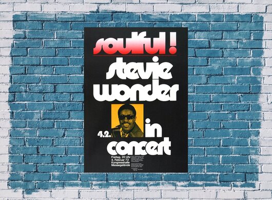 Stevie Wonder - Soulful, Frankfurt 1972 - Konzertplakat
