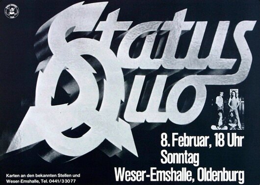 Status Quo - Blue For You, Oldenburg 1976 - Konzertplakat