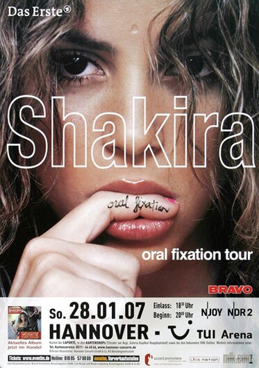 Shakira - Oral Fixation , Hannover 2007 - Konzertplakat