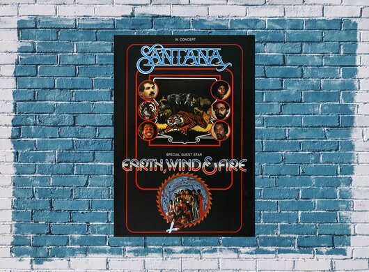 Santana & Earth,Wind & Fire, 1975,  Konzertplakat