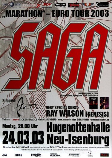 Saga - Marathon, Neu-Isenburg 2003 - Konzertplakat
