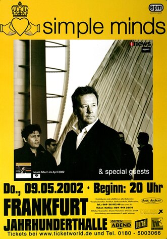 Simple Minds - Spaceface, Frankfurt 2002 - Konzertplakat