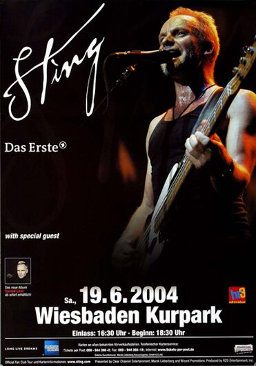 Sting - Sacred Love, wiesbaden 2004 - Konzertplakat