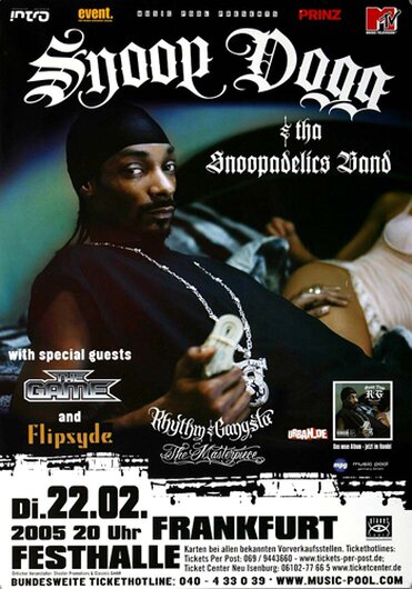 Snoop Dogg - Rhythms Gangsta, Frankfurt 2005 - Konzertplakat