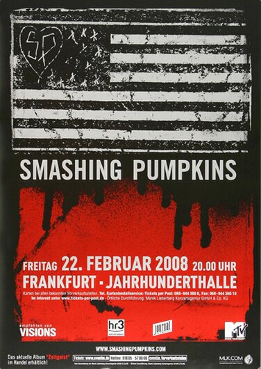 Smashing Pumpkins, The - Zeitgeist , Frankfurt 2008 - Konzertplakat