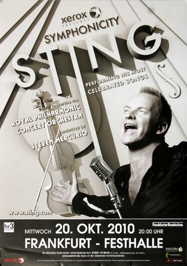 Sting - Symphonicity, Frankfurt 2010 - Konzertplakat
