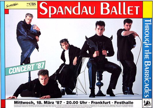 Spandau Ballet - Through the Barricades, Frankfurt 1987 - Konzertplakat