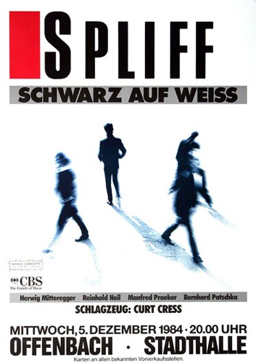 Spliff - Schwarz auf Weiss, Frankfurt 1984 - Konzertplakat