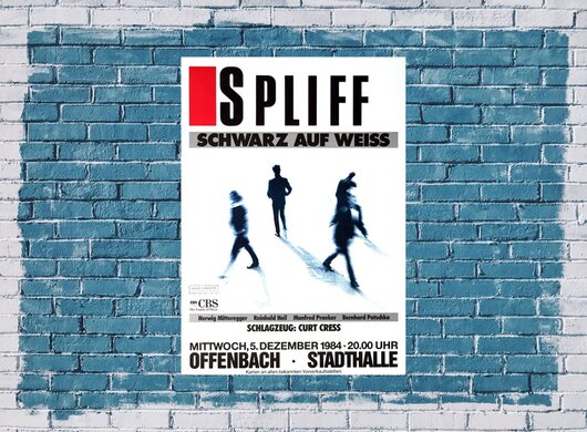 Spliff - Schwarz auf Weiss, Frankfurt 1984 - Konzertplakat