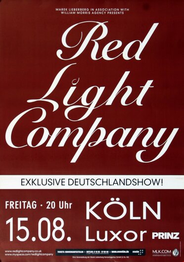 Red Light Company - Fine Fascination, Köln & München 2008 - Konzertplakat