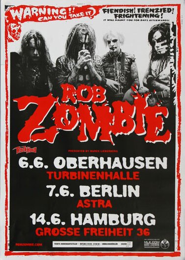 Rob Zombie - Can You Take It, Tour 2011 - Konzertplakat