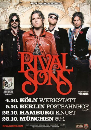 Rival Sons - Head Down MIX, Tour 2012 - Konzertplakat