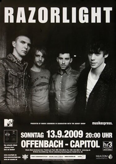 Razorlight - Hostage Of Love, Frankfurt 2009 - Konzertplakat