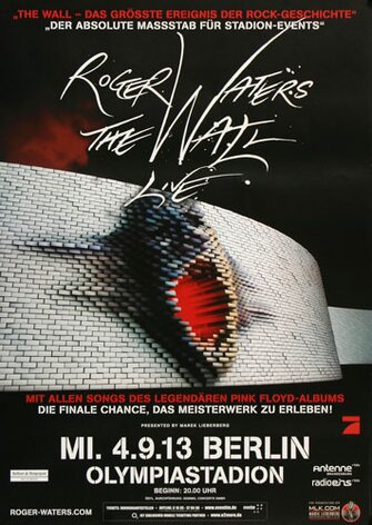 Roger Waters - The Wall , Berlin 2013 - Konzertplakat