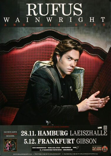 Rufus Wainwright - Out Of The Game, Hamburg & Frankfurt 2012 - Konzertplakat