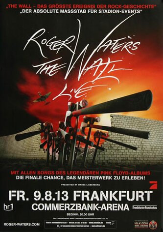 Roger Waters - The Wall , Frankfurt 2013 - Konzertplakat
