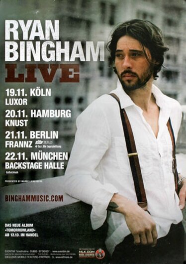 Ryan Bingham - Tomorrowland, Tour 2012 - Konzertplakat