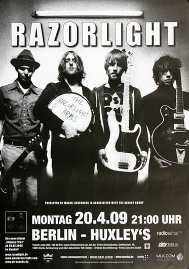 Razorlight - Slipway Fires, berlin 2009 - Konzertplakat