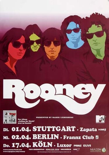 Rooney - Calling The World, Tour 2008 - Konzertplakat