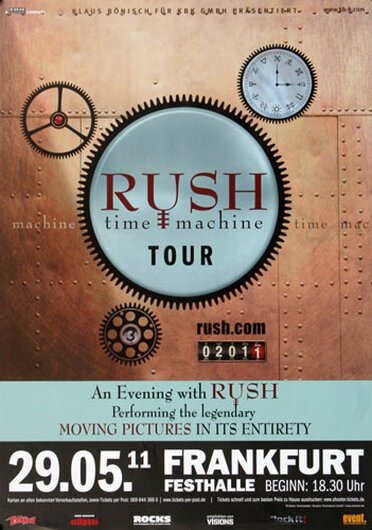 Rush - Time Machine, Frankfurt 2011 - Konzertplakat