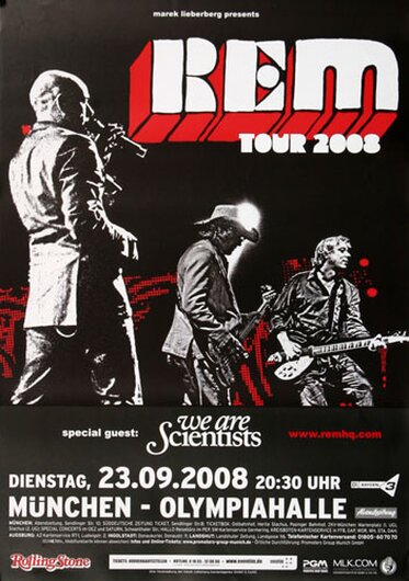 R.E.M - Live , München 2008 - Konzertplakat
