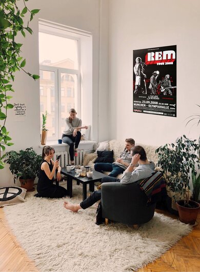 R.E.M - Live , s/w, München, 2008, Concert, Poster,
