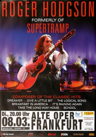Roger Hodgson  - Pur and Friends, Frankfurt 2011 - Konzertplakat
