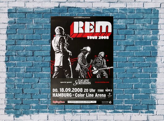 R.E.M - Live , Hamburg 2008 - Konzertplakat