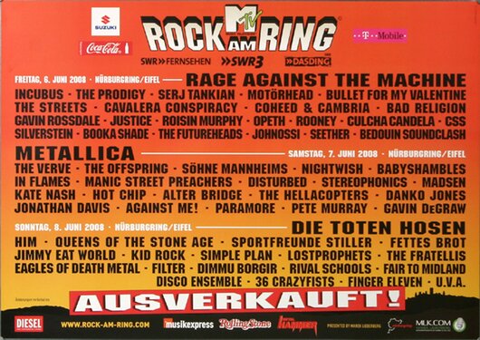 ROCK AM RING & PARK - Gesamtplakat, Rock am Ring 2008 - Konzertplakat
