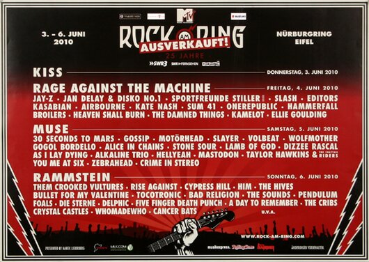 ROCK AM RING & PARK - Rock am Ring, Rock am Ring 2010 - Konzertplakat