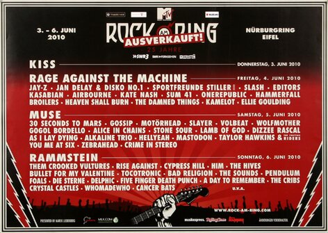 ROCK AM RING & PARK - 2010, Gesamtplakat, Nürburg Ring, 2010