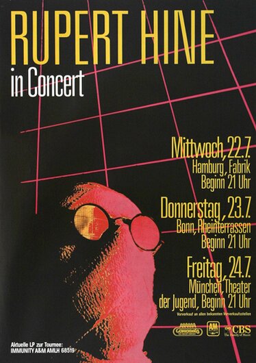 Rupert Hine - Immunity, Tour 1981 - Konzertplakat