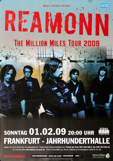 Reamonn - Million Miles, Frankfurt 2009 - Konzertplakat
