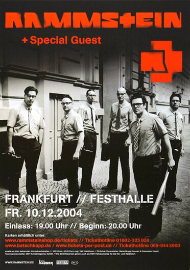 Rammstein - Reise Reise, Frankfurt 2004 - Konzertplakat