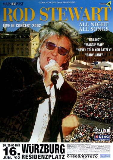 Rod Stewart & The Faces - American Book, Würzburg 2002 - Konzertplakat