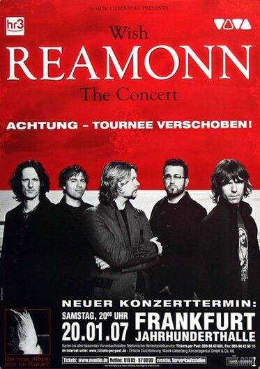 Reamonn - Serpentine, Frankfurt 2007 - Konzertplakat
