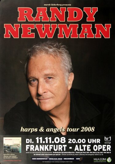 Randy Newman - Harps & Angeles, Frankfurt 2008 - Konzertplakat