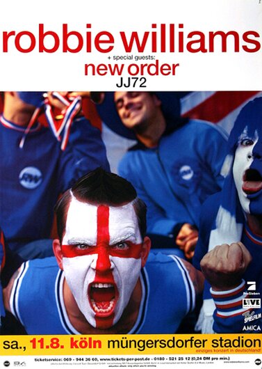 Robbie Williams - New Order, Köln 2001 - Konzertplakat