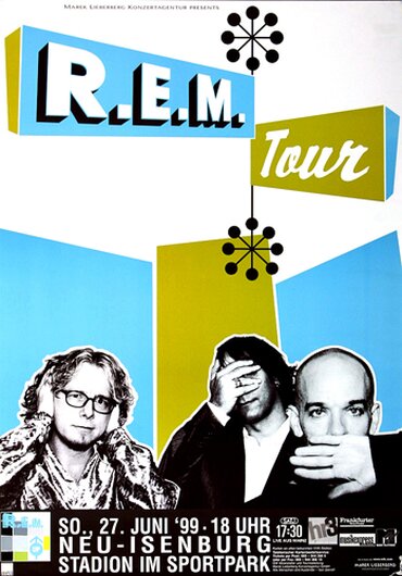 R.E.M - Up, Neu-Isenburg & Frankfurt 1999 - Konzertplakat