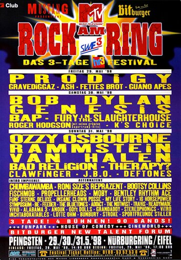 ROCK AM RING & PARK - 1998, Rock am Ring 1998 - Konzertplakat