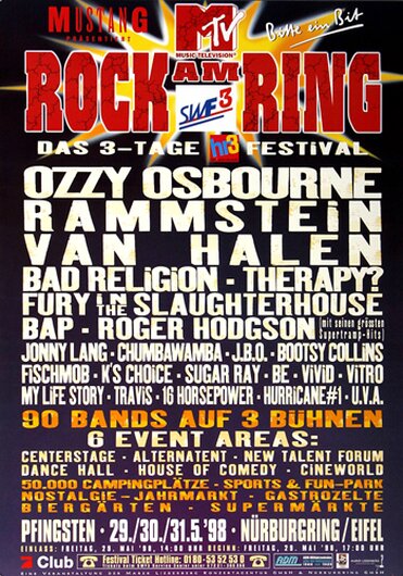 Aziatisch afbreken Profetie ROCK AM RING & PARK - 1994, Rock am Ring 1994 - Konzertplakat, 222,00 €
