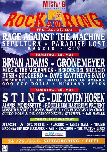 ROCK AM RING & PARK - 1996, Rock am Ring 1996 - Konzertplakat