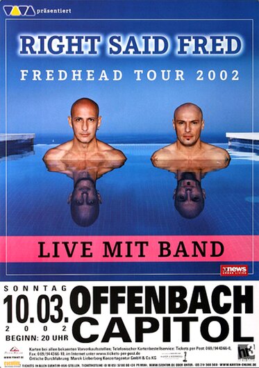 Right Said Fred - Fred Head, Frankfurt 2002 - Konzertplakat