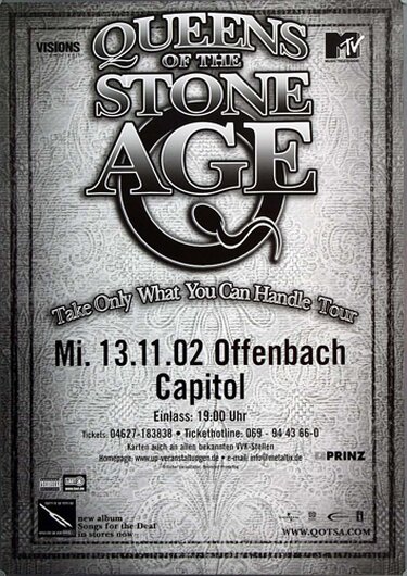 Queens of the Stone Age - Take Only What, Frankfurt 2002 - Konzertplakat
