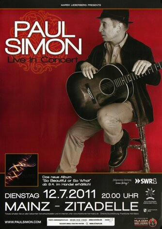 Paul Simon - So Beautiful , Mainz 2011 - Konzertplakat