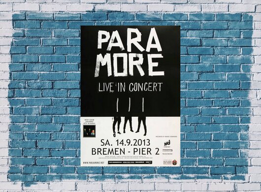 Paramore - Live IN , Bremen 2013 - Konzertplakat
