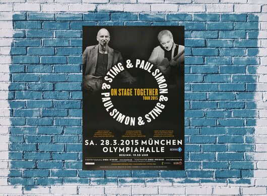 Paul Simon & Sting - On Stage Together, München 2015 - Konzertplakat