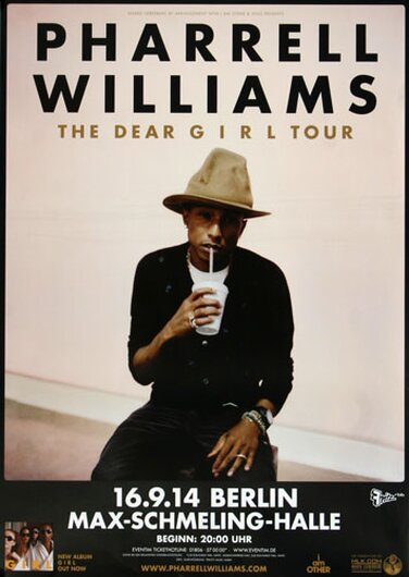 Pharrell Williams - Dear Girl , Berlin 2014 - Konzertplakat